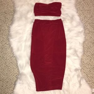 Red Two Piece Set.